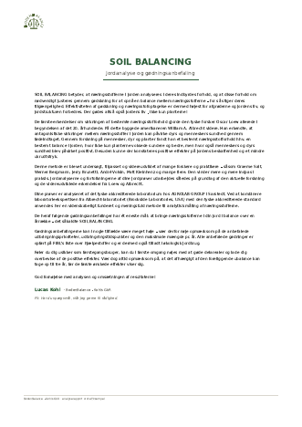Eksempelrapport Soil Balancing, side 1